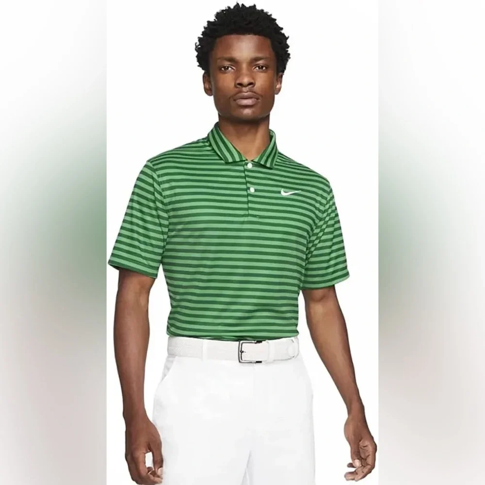NWOT Nike Men's Dri-FIT Player Striped Short Sleeve Golf Polo Shirt - Picture 1 of 6